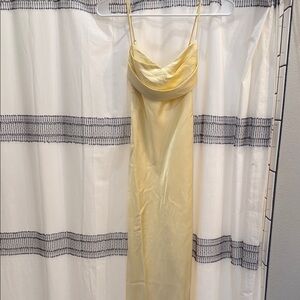 Oh Hello Yellow Silk Slip Maxi Dress